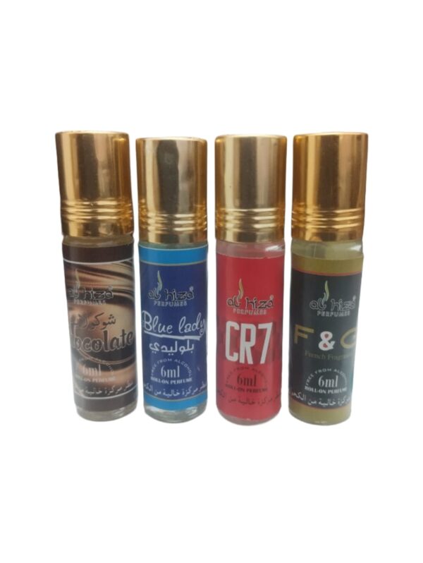 Al Hiza 6ml Roll-On Perfume Combo Pack Chocolate, Blue Lady, CR7, F&G