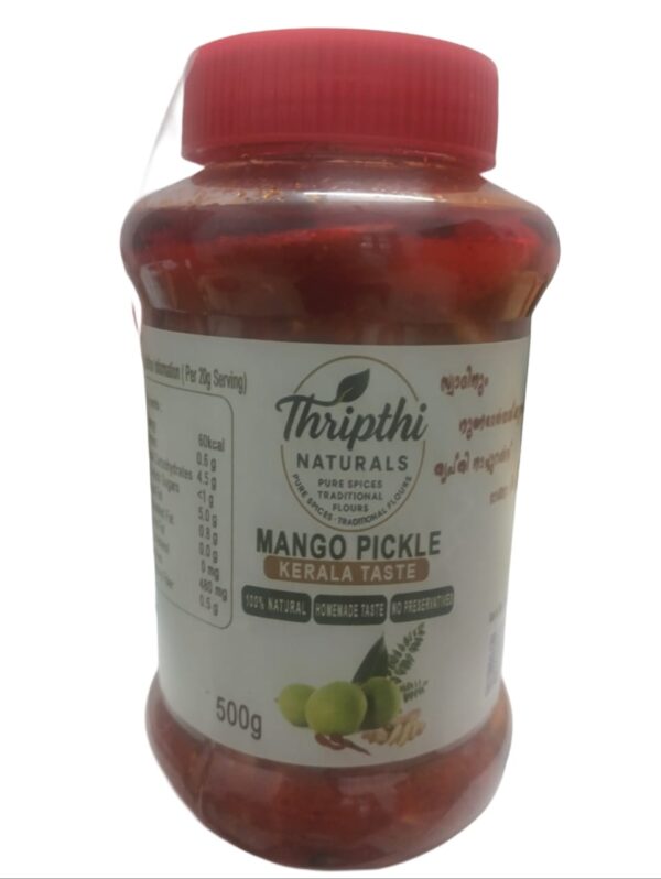 Thripthi Naturals Mango Pickle - Kerala Style (500g) – 100% Natural, No Preservatives - Image 2