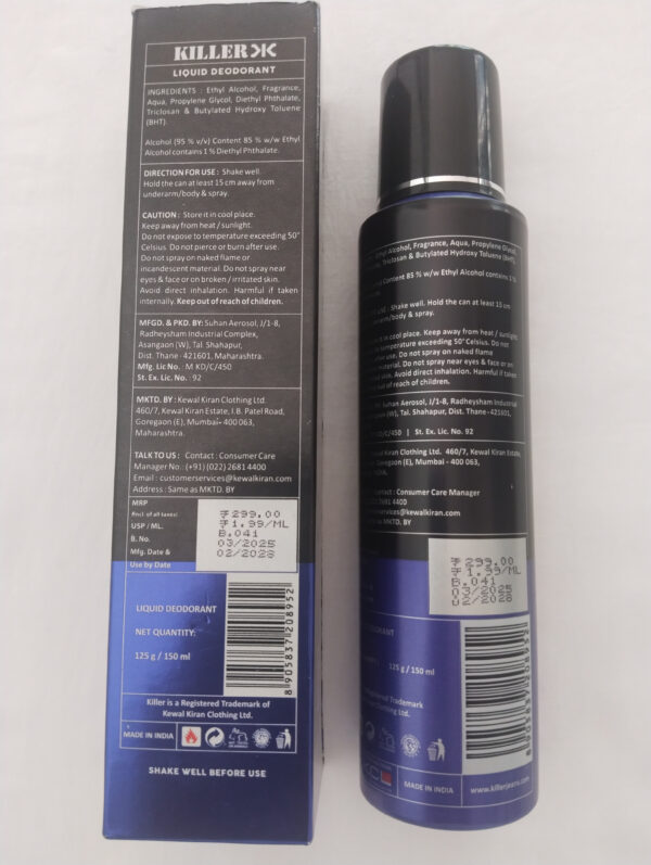 Killer Liquid Deodorant - 150ml - Image 2